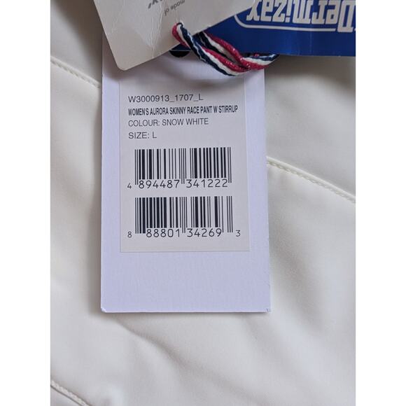 NWT Perfect Moment Women Snow Aurora Skinny Stirrup Race Pant Sz L White #1J505 - Picture 11 of 16